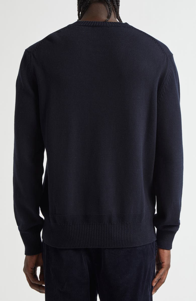 Moncler Cotton Crewneck Sweater, Alternate, color, Night Sky