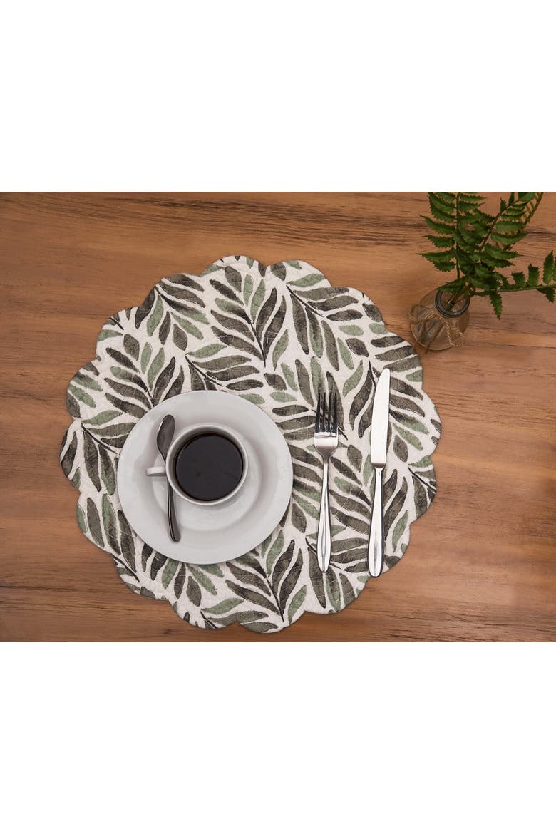 Blair Round Placemats Set of 6, 17", Alternate, color, Green