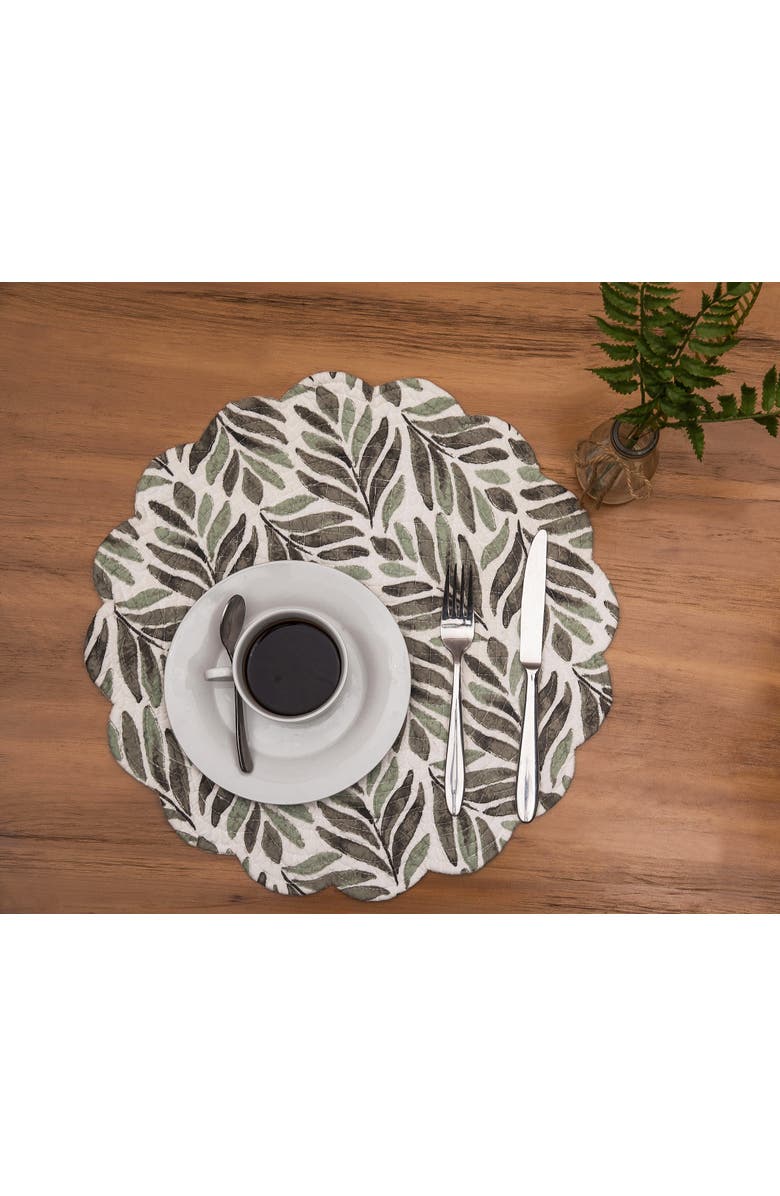 C&F Home Blair Round Placemats Set of 6, 17", Alternate, color, Green