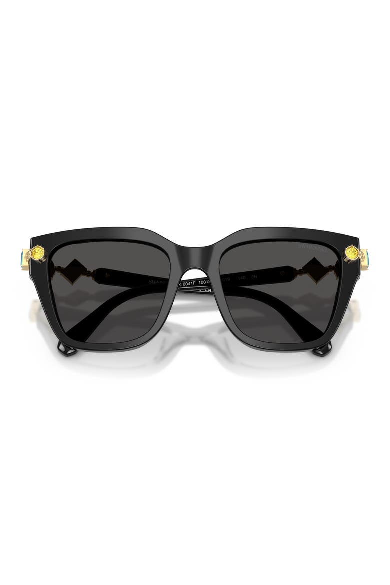 53mm Irregular Sunglasses, Alternate, color, BLACK / DARK GREY