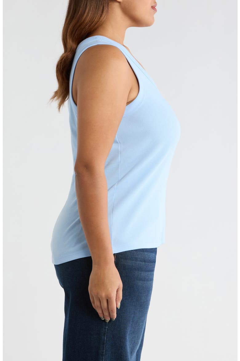Scoop Neck Rib Cotton Tank, Alternate, color, BLUE WINDSURFER