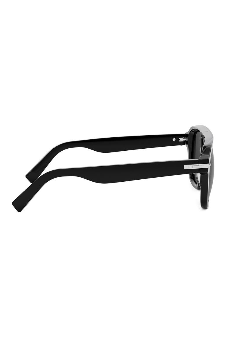 'DiorBlackSuit S15I 52mm Rectangular Sunglasses, Alternate, color, SHINY BLACK / SMOKE