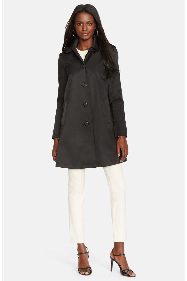 Raincoat with Detachable Hood, Main, color, BLACK