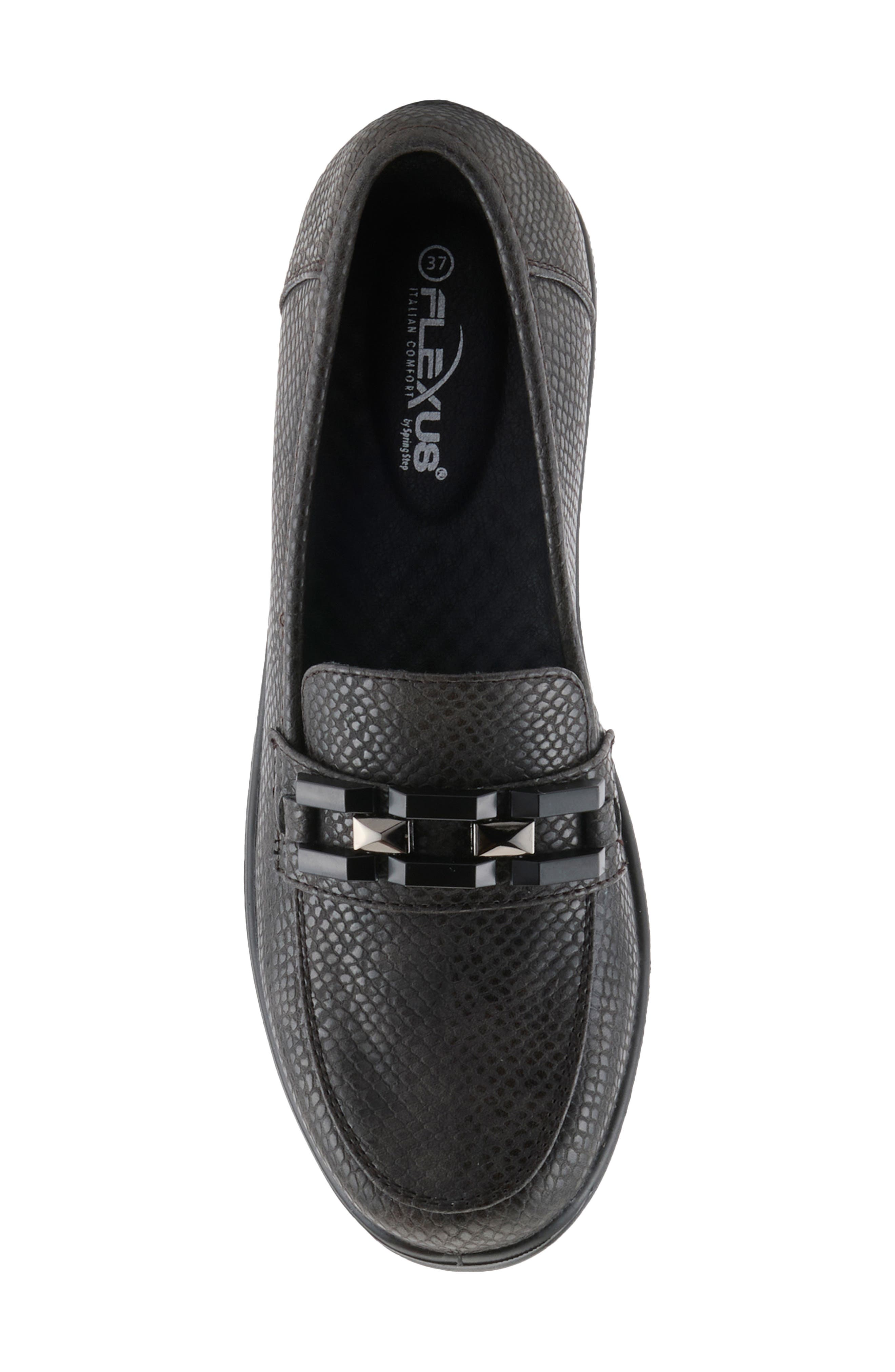 Arisoria Faux Leather Loafer, Alternate, color, PEWTER