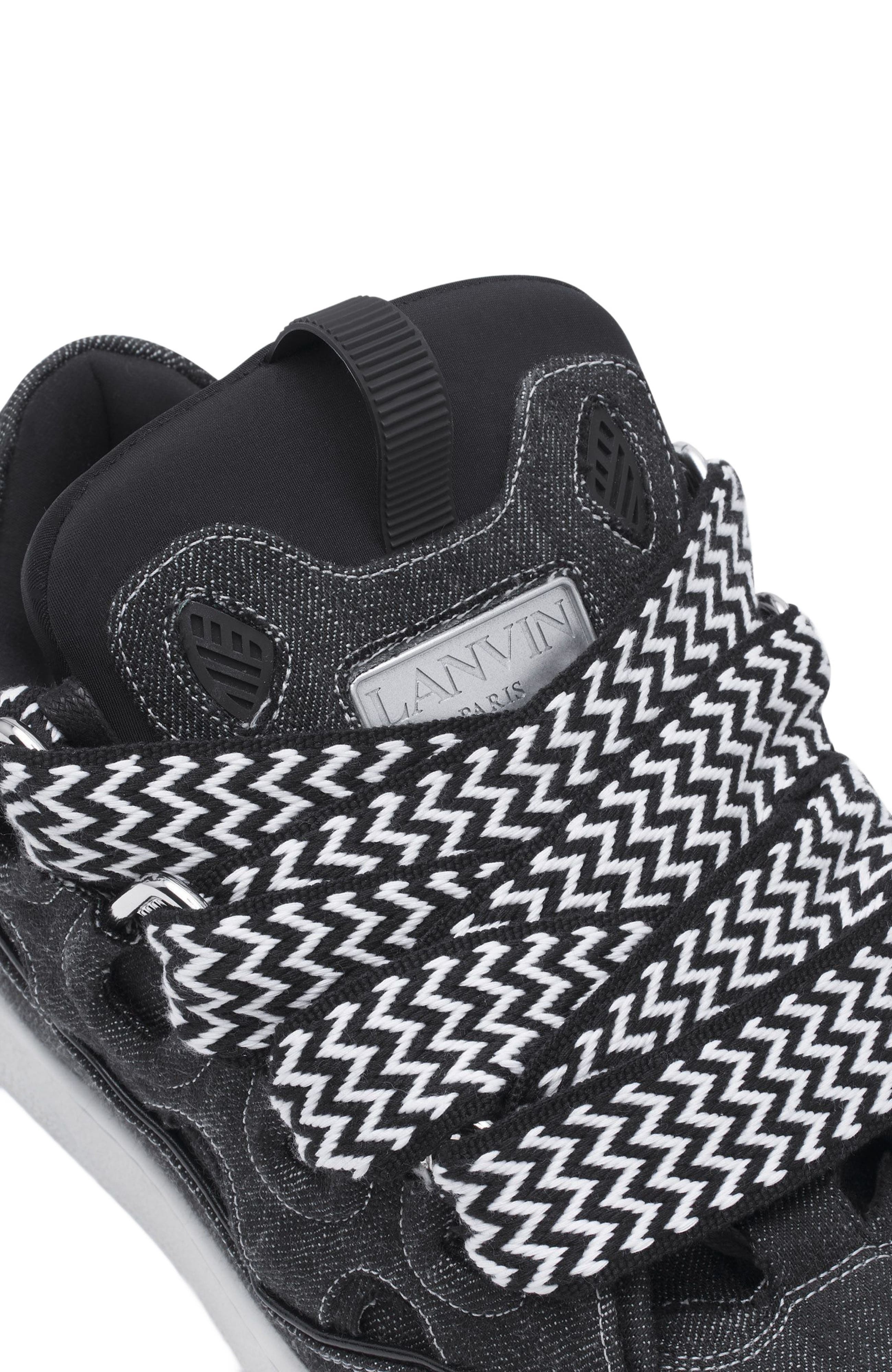 Lanvin CURB SNEAKERS IN DENIM, Alternate, color, 