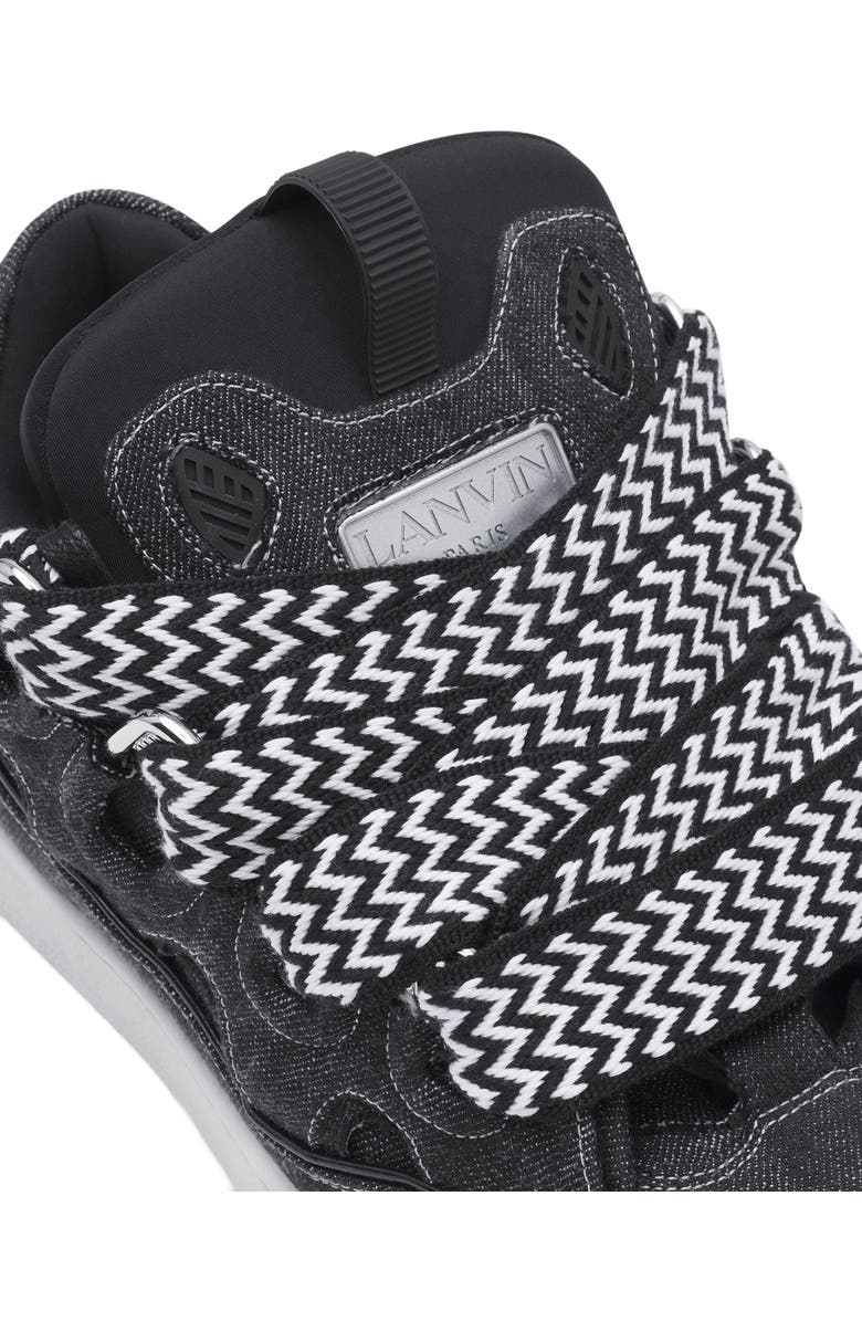 Lanvin CURB SNEAKERS IN DENIM, Alternate, color,