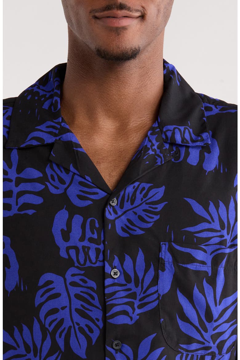 Van Doren Print Camp Shirt, Alternate, color, ROYAL COBALT