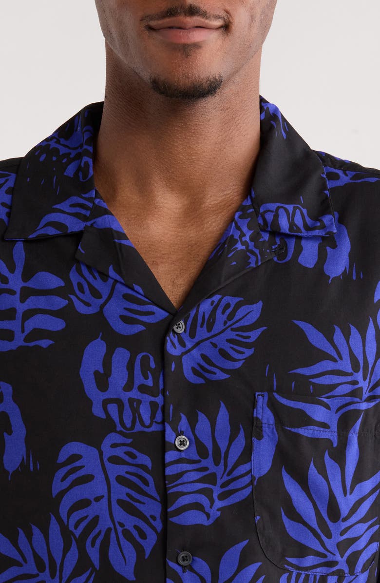 Vans Van Doren Print Camp Shirt, Alternate, color, Royal Cobalt