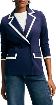 Isaac Mizrahi New York Ponte Knit Double Breasted Blazer