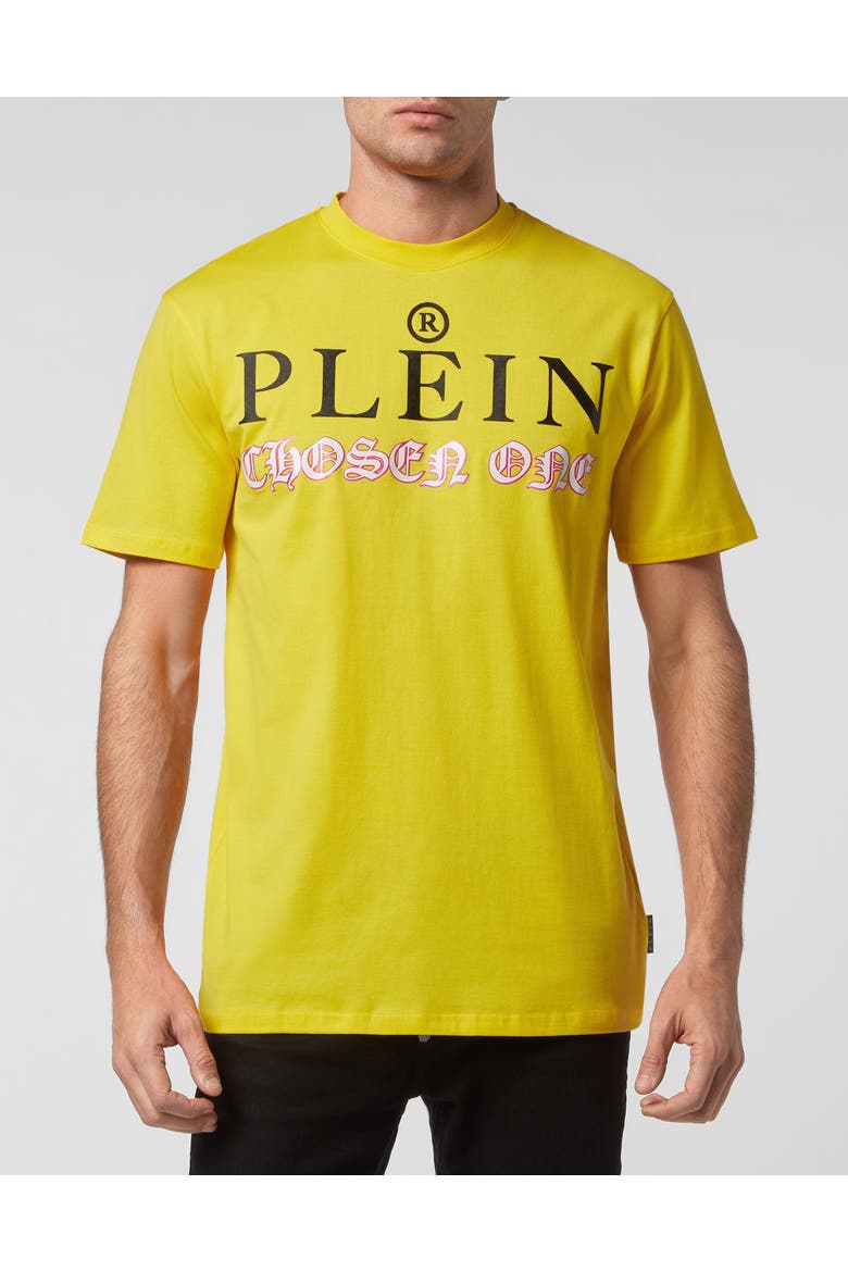 T-Shirt Round Neck Men, Main, color, yellow