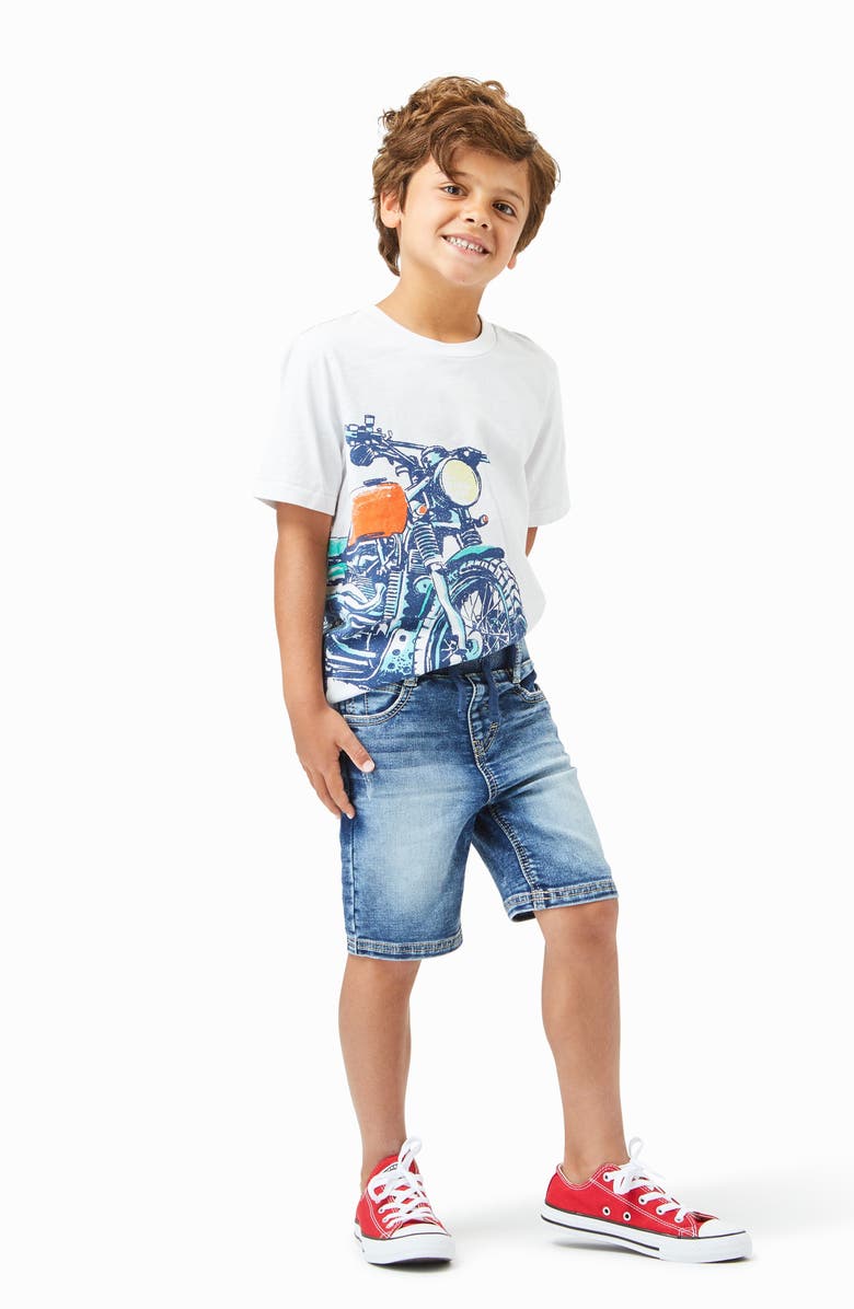 Peek Aren't You Curious Robert Pull-On Denim Knit Shorts, Alternate, color, 