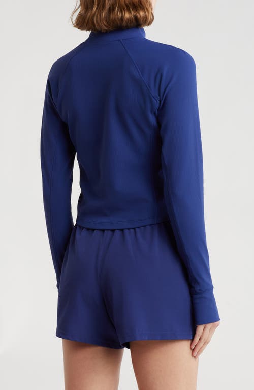90 Degree By Reflex Karina Crop Half Zip Pullover In Blueprint