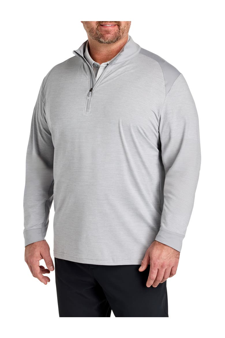 Big & Tall Soft Touch Colorblocked 1/4-Zip Gold Pullover, Main, color, CONCRETE HEATHER