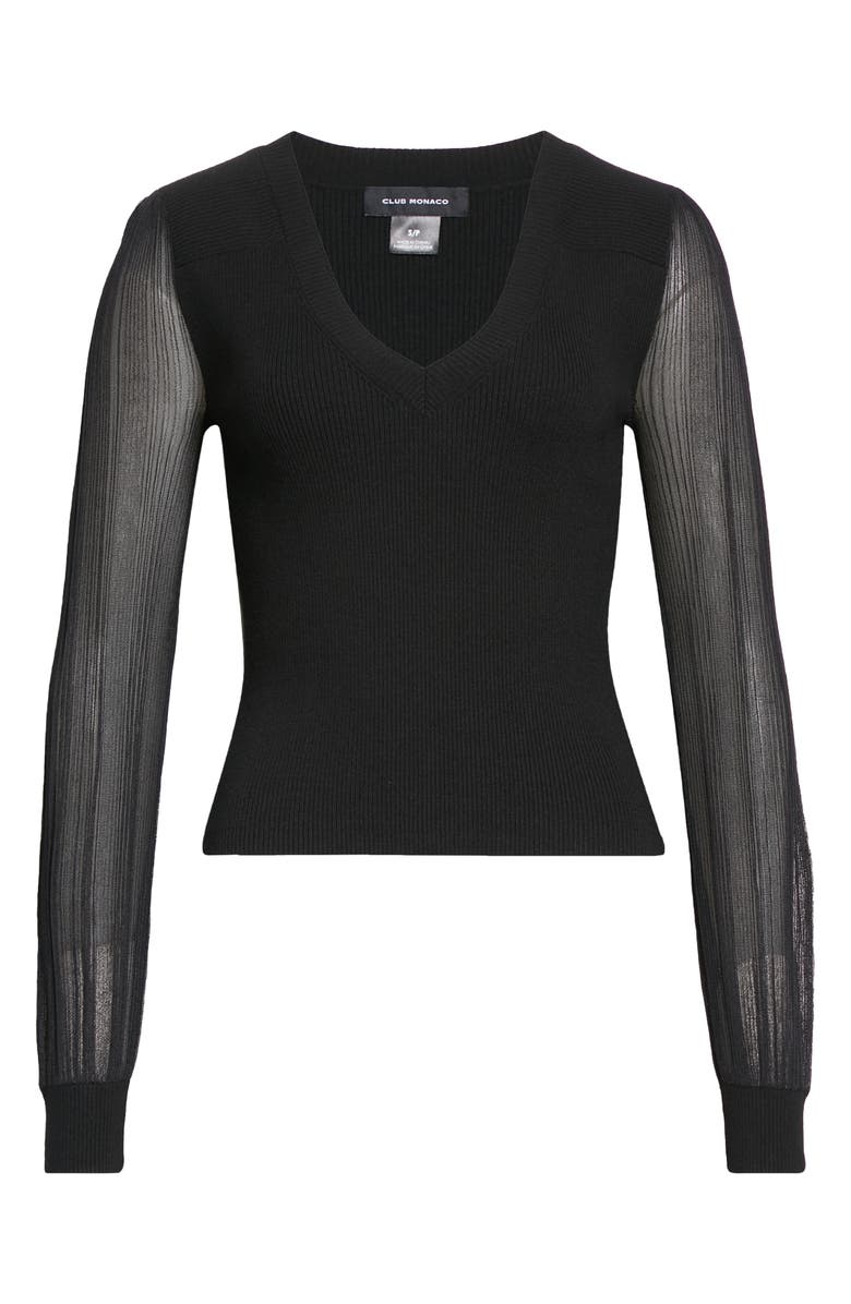 Club Monaco Mixed Yarn V- Neck Sweater, Alternate, color, 