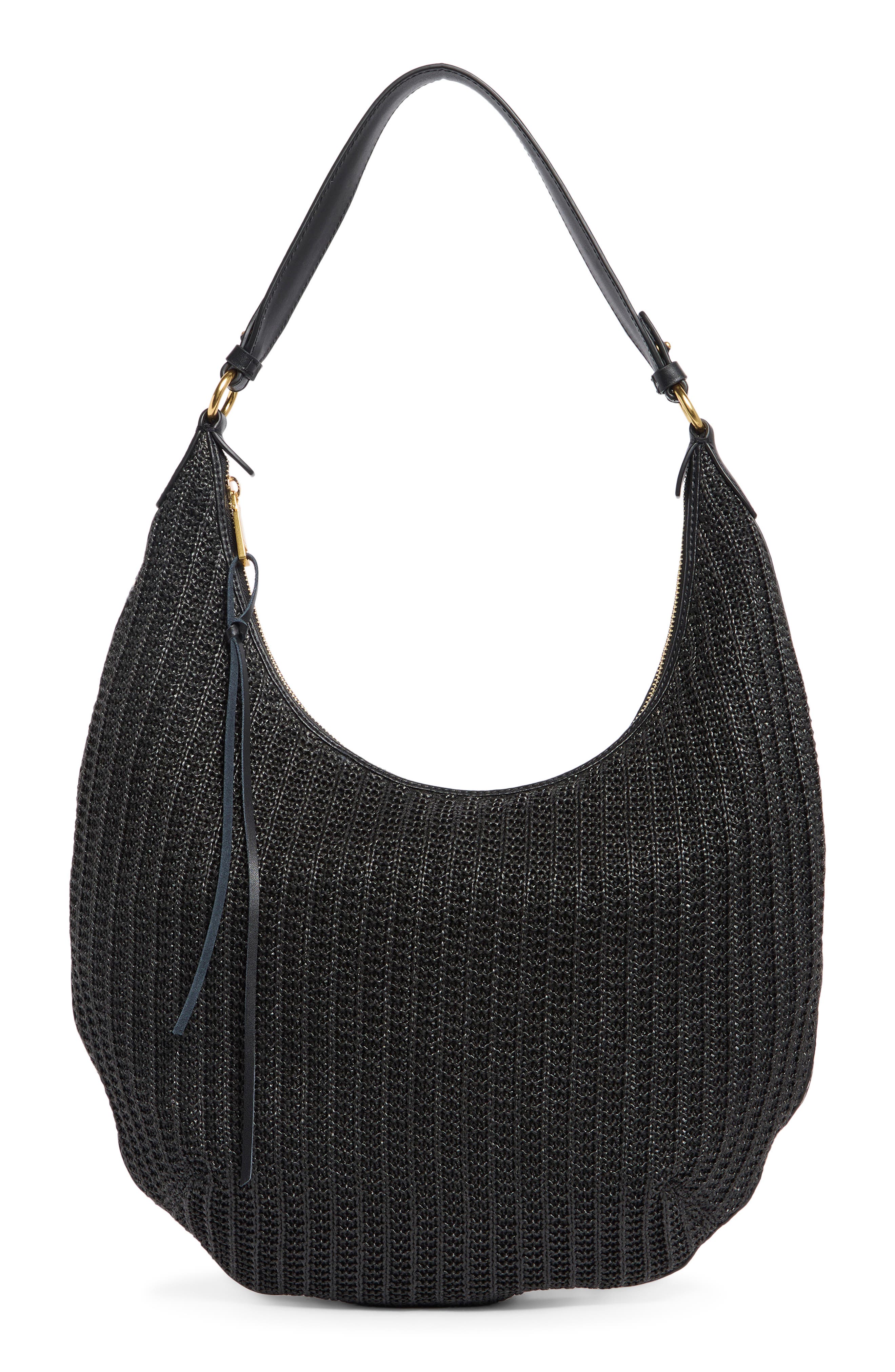 Rebecca Minkoff Darren Crescent Hobo Bag, Main, color, Black