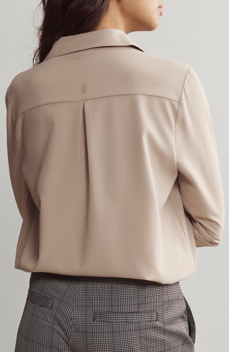 Rhone Mirage Water Repellent Performance Button-Up Shirt, Alternate, color, Taupe