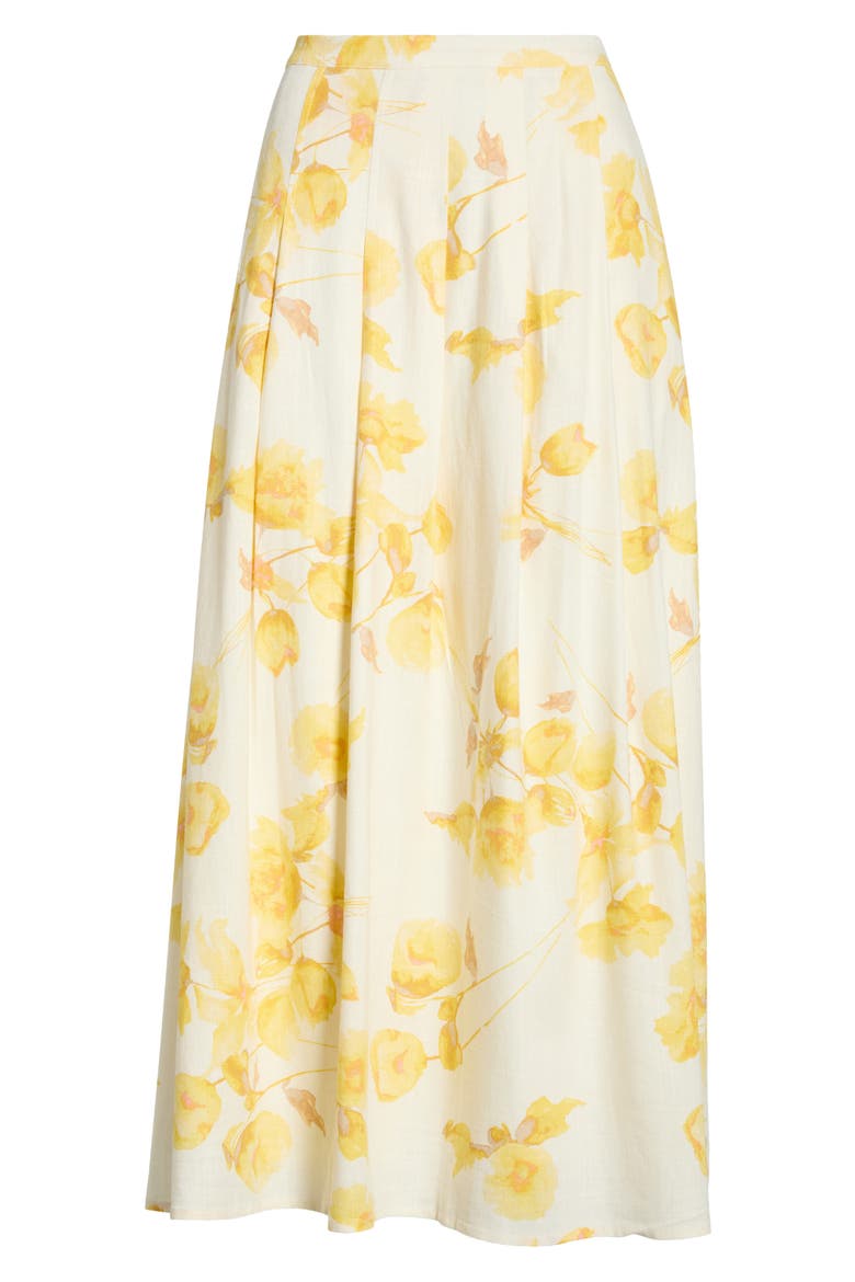 Floral Maxi Skirt, Alternate, color, NEW IVORY