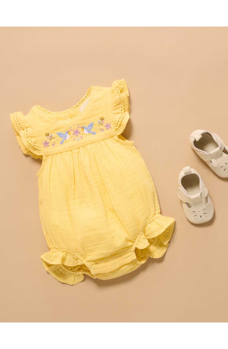 Purebaby Embroidered Bodysuit, Alternate, color, Nachos
