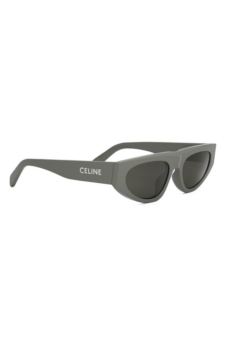 CELINE Monochroms 55mm Geometric Sunglasses, Alternate, color, Shiny Light Green / Smoke