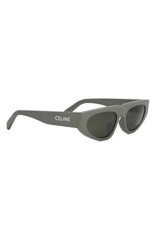 Celine Monochroms Smoke Geometric Ladies Sunglasses Cl40315u 93a 55 In Shiny Light Green/smoke