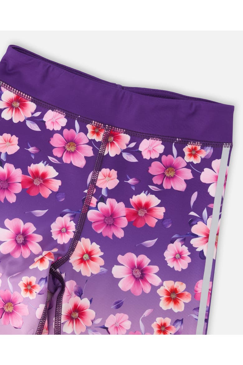 Athletic Leggings Floral Gradient in Recycled Polyester, Alternate, color, Mauve Floral Gradient