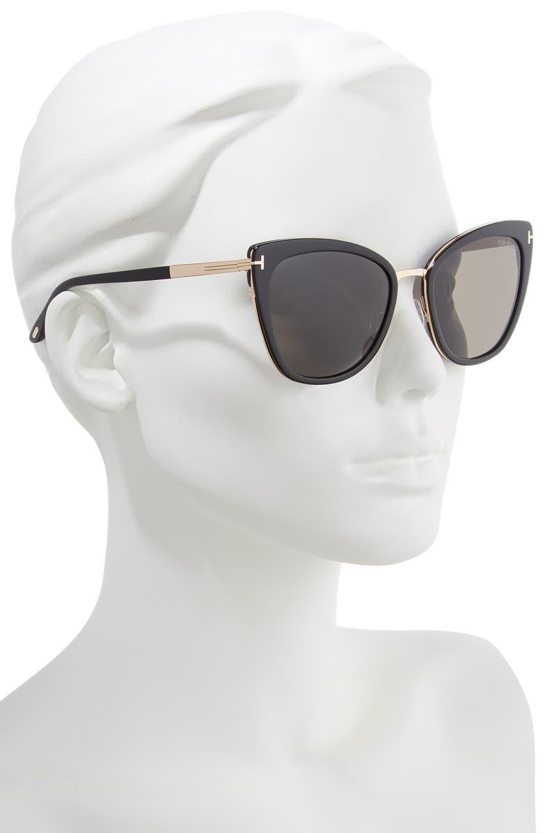 TOM FORD Simona 56mm Cat Eye Sunglasses, Alternate, color, 