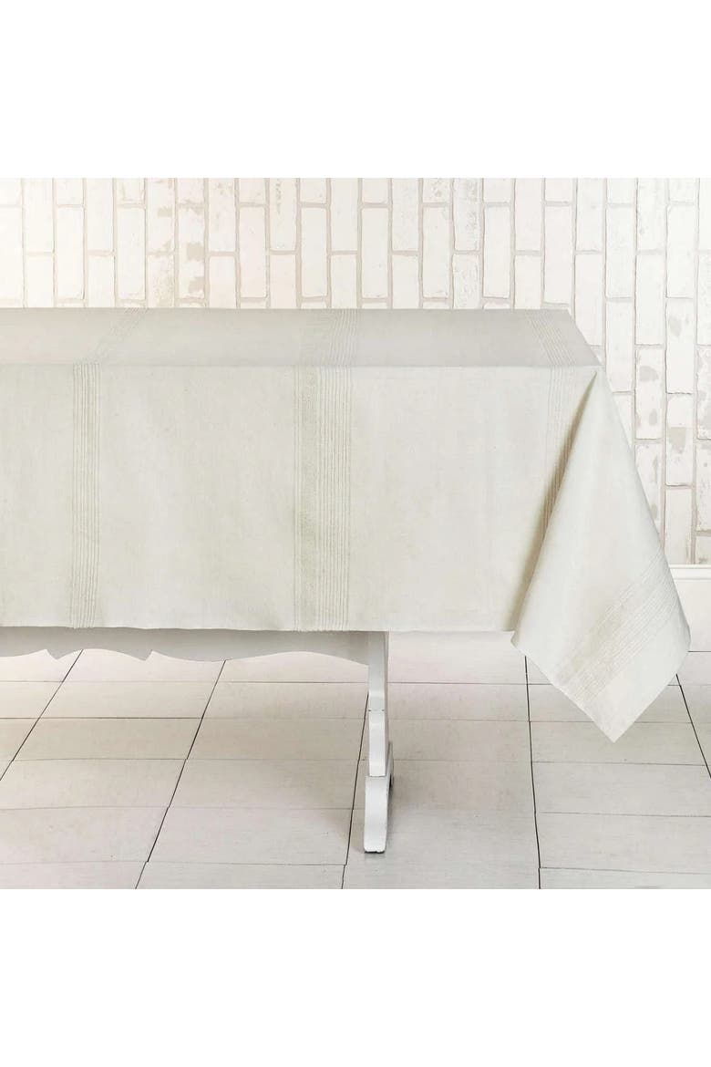 Ecoloom Handwoven Cotton Tablecloth, Main, color, Whipped Cream - 90" x 60"