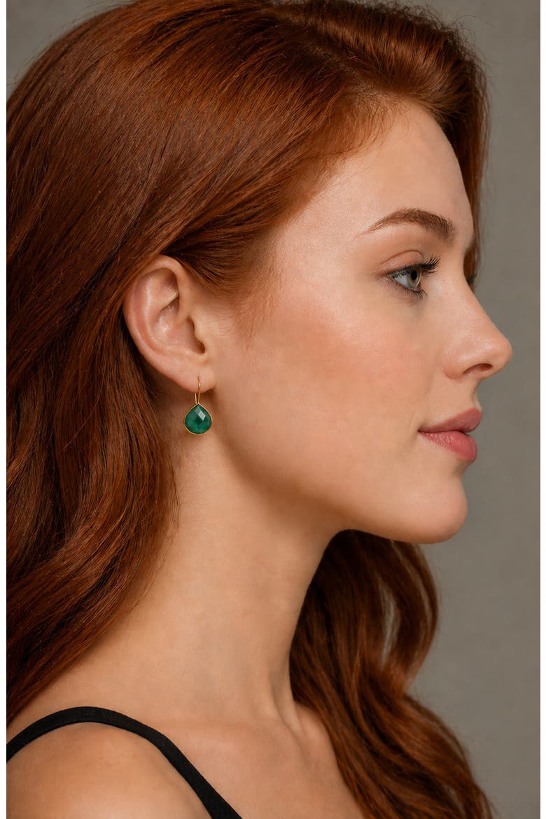 Agate Gumdrop Earrings, Alternate, color, GOLD