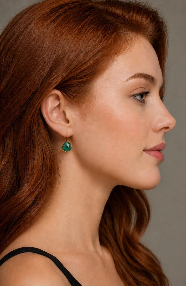 GABI RIELLE Agate Gumdrop Earrings, Alternate, color, Gold