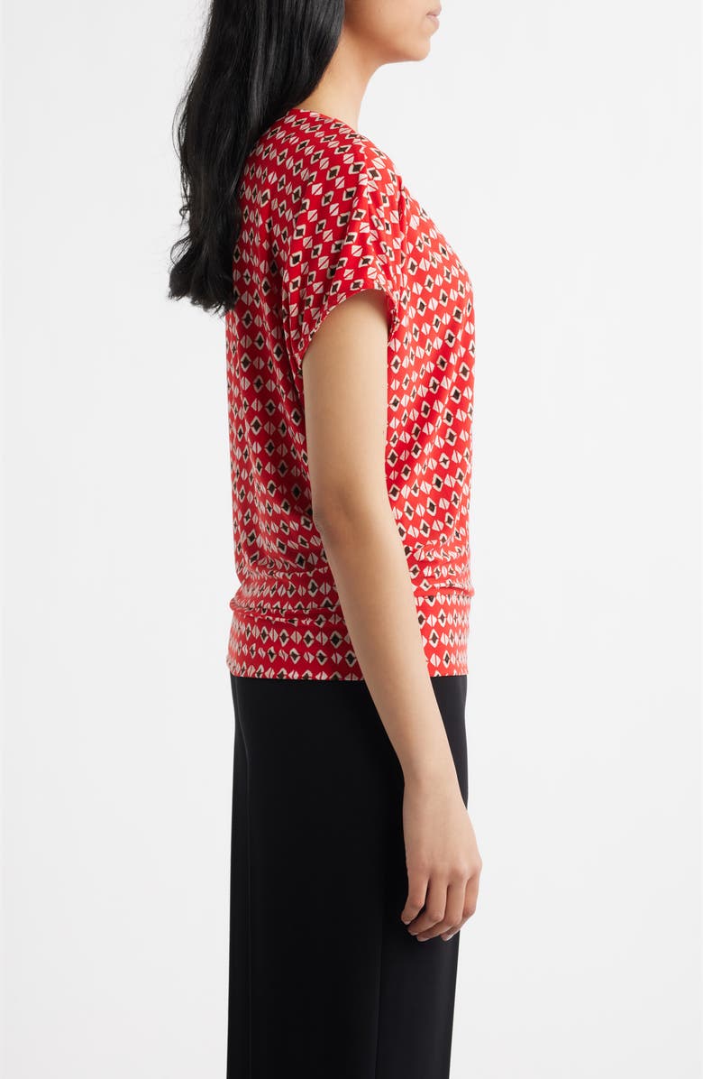 AK ANNE KLEIN Print Top, Alternate, color, Begonia Red