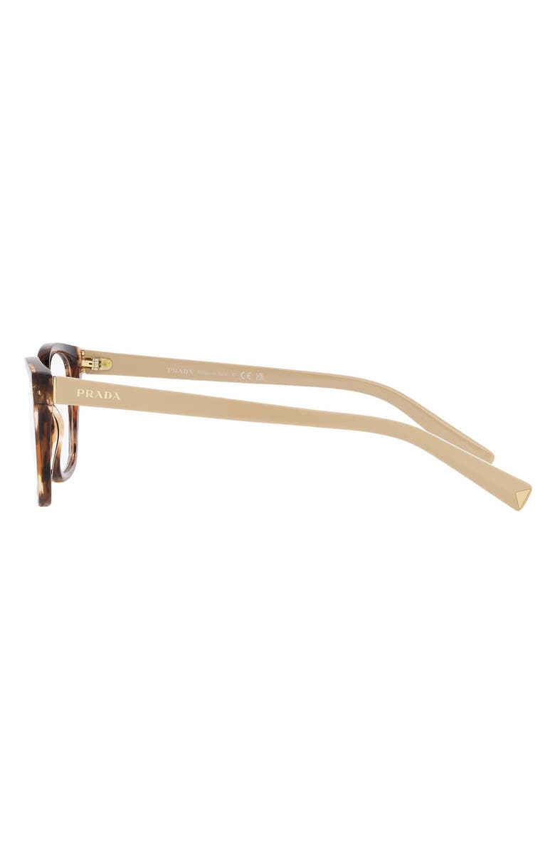 Prada 55mm Rectangular Optical Glasses, Alternate, color, Dark Havana