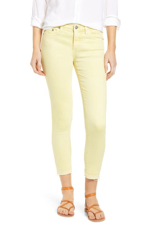 The Prima Mid Rise Crop Raw Release Hem Cigarette Jeans