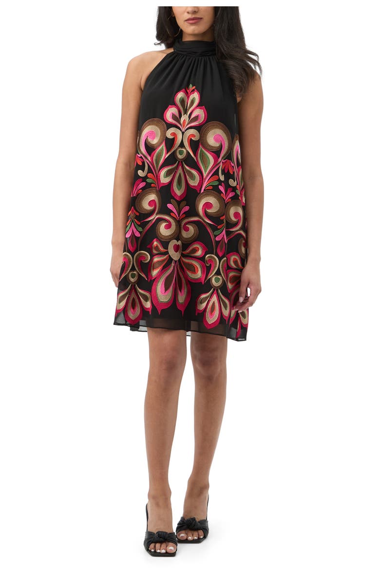 Trina Turk Zana Embroidered Halter Dress, Alternate, color, Multi