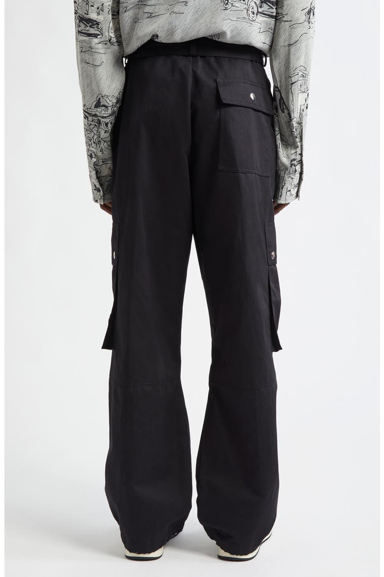 Le Cargo Cotton & Linen Pants, Alternate, color, BLACK