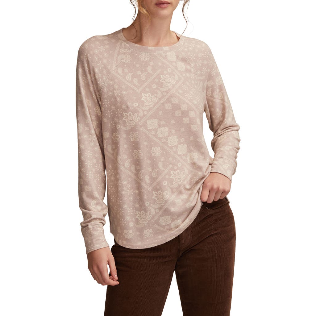 Lucky Brand Cloud Raglan Sleeve Knit Top In Multi