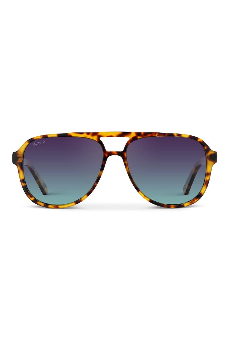 Indie - 57mm Aviator Polarized Sunglasses, Main, color, Honey Tortoise
