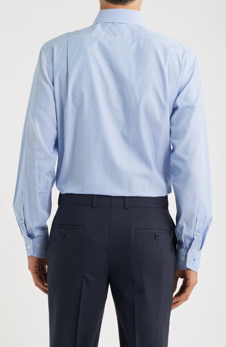 Lorenzo Uomo Trim Fit Pinstripe Cotton Dress Shirt, Alternate, color, White/ Blue