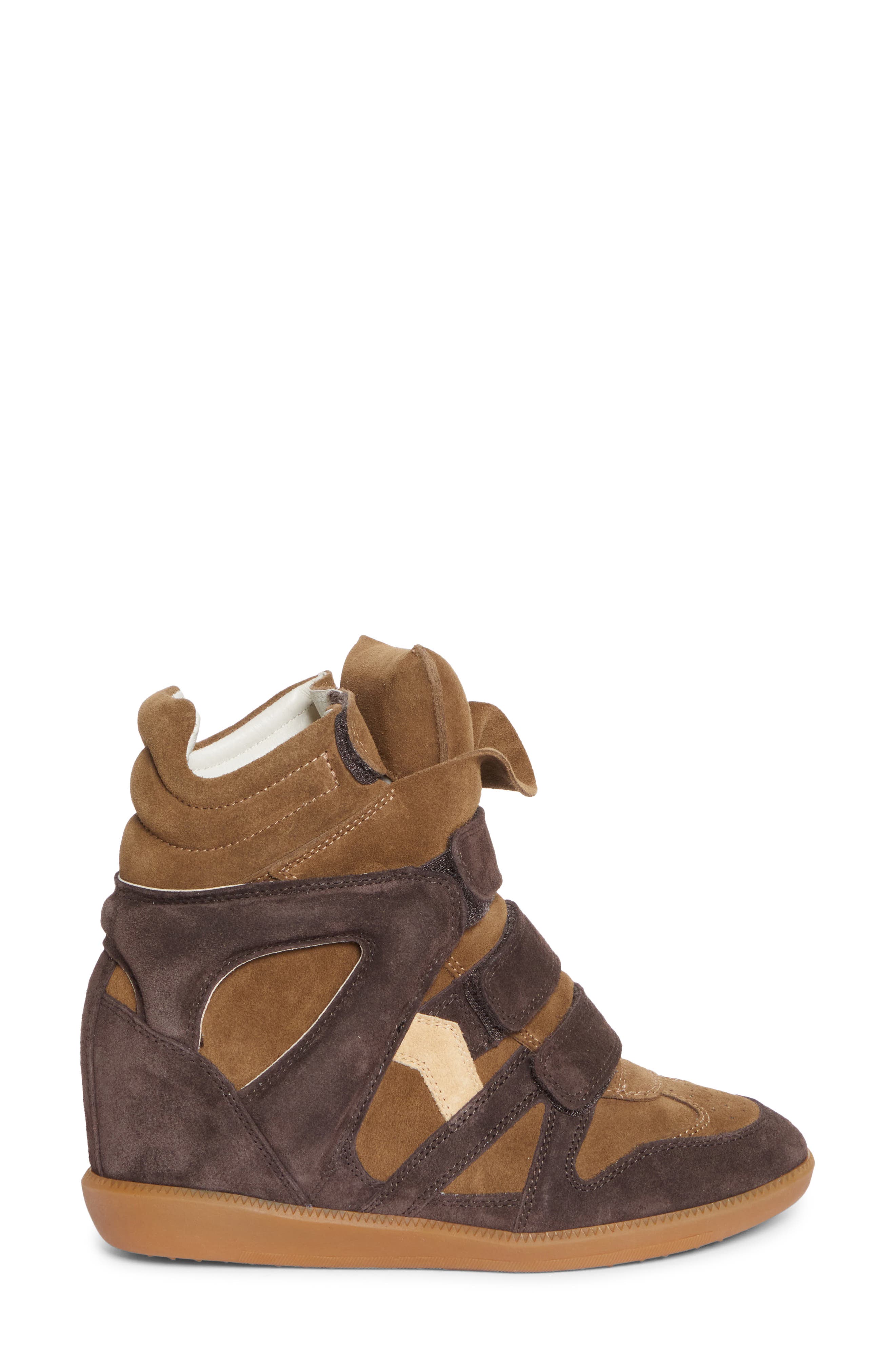 Bekett Wedge High Top Sneaker, Alternate, color, CHOCOLATE/ SAND BROWN