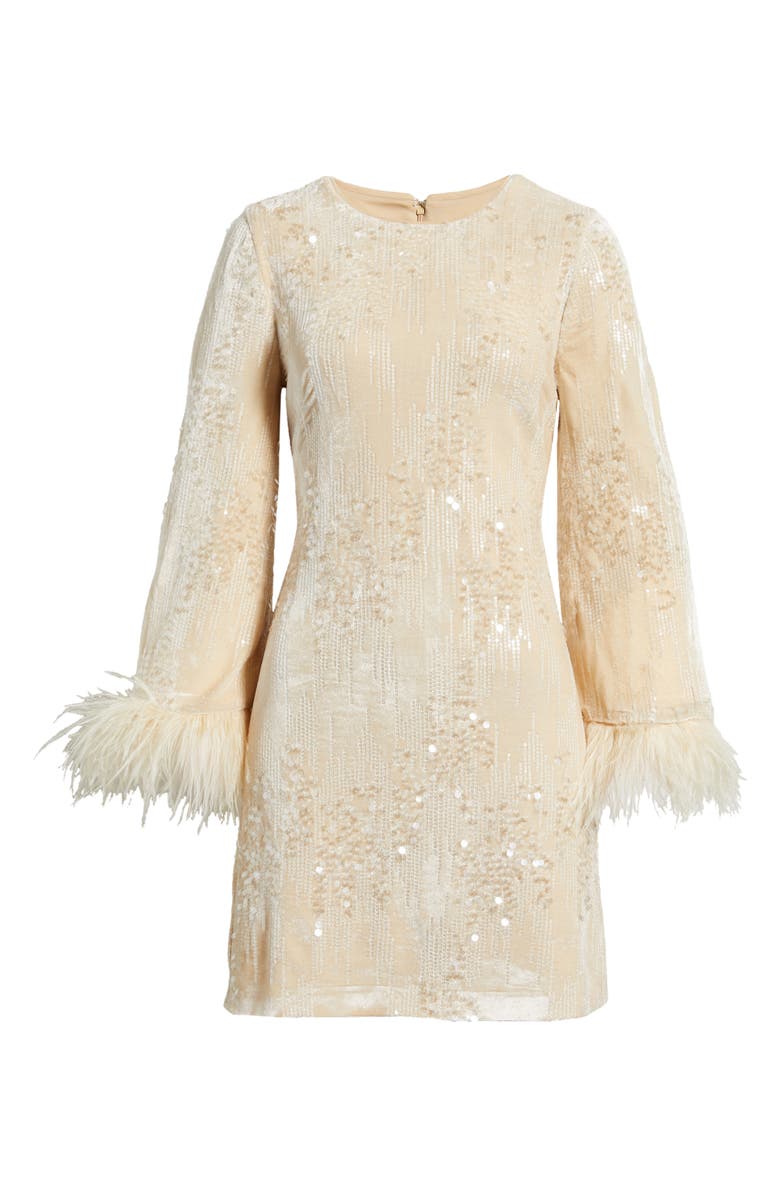 Julia Jordan Sequin Embellished Minidress, Alternate, color, Cream