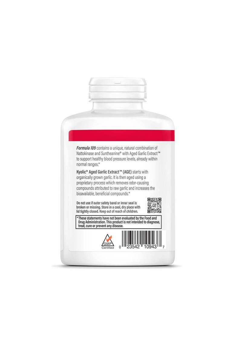 Aged Garlic Extract Formula 109, Blood Pressure Health, 240 Ct Capsules, Alternate, color, None