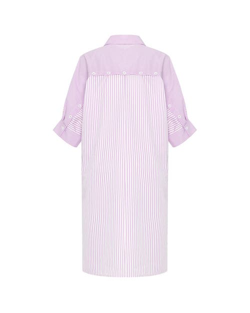 Theo The Label Echo Back Button Dolman Dress In Lantana