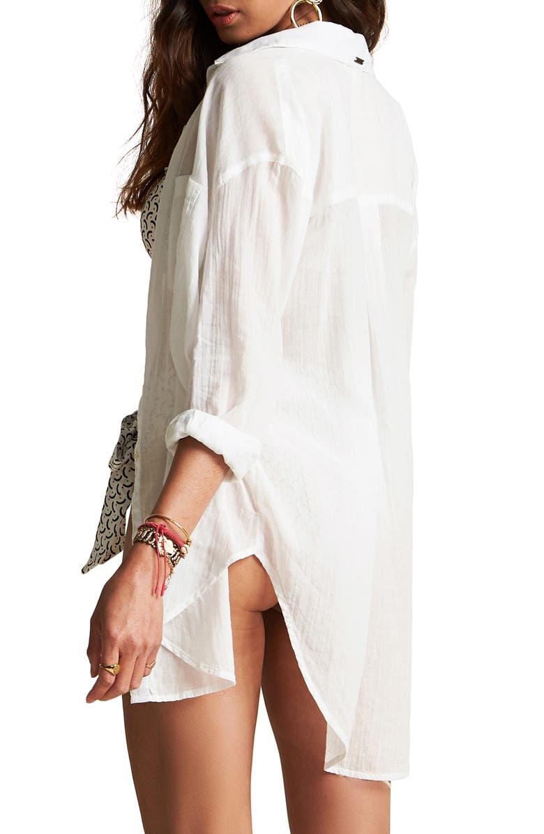 Billabong x Sincerely Jules Sail Away Cotton Button-Up Shirt, Alternate, color,