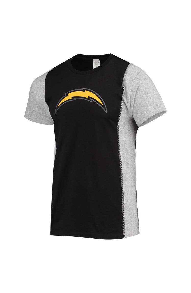REFRIED APPAREL Men's Refried Apparel Black/Heathered Gray Los Angeles Chargers Sustainable Split T-Shirt, Alternate, color, Black