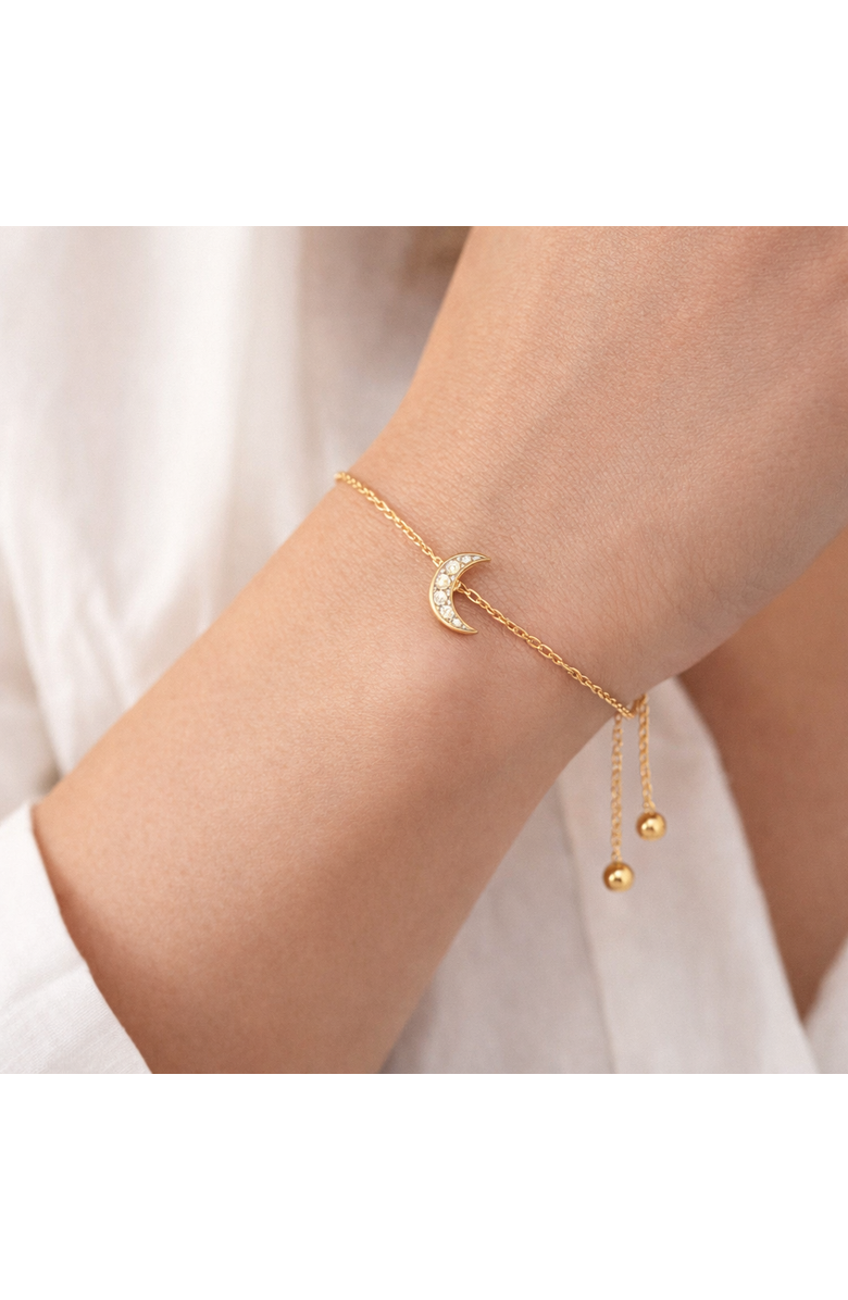 Donatello Gian Gold-Tone Crystal Moon Adjustable Bracelet, Alternate, color, Gold