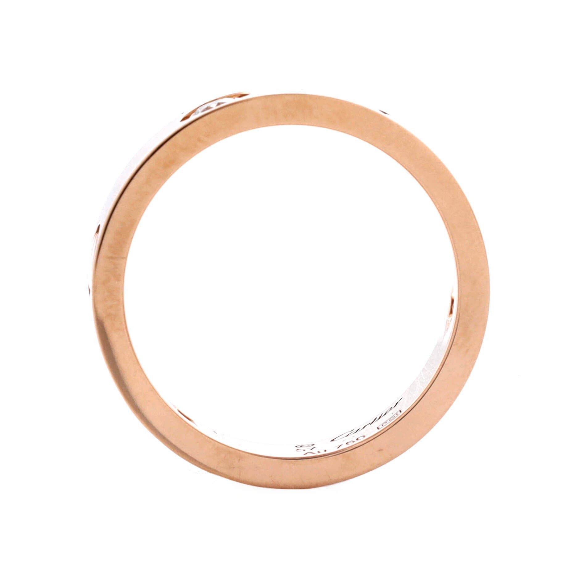 Love 3 Diamonds Band Ring 18K Rose Gold with Diamonds, Alternate, color, Metallic Gold