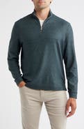 johnnie-O Mikey Printed Check Quarter Zip Pullover