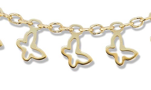 Ember Fine Jewelry Butterfly Charm Anklet In Gold