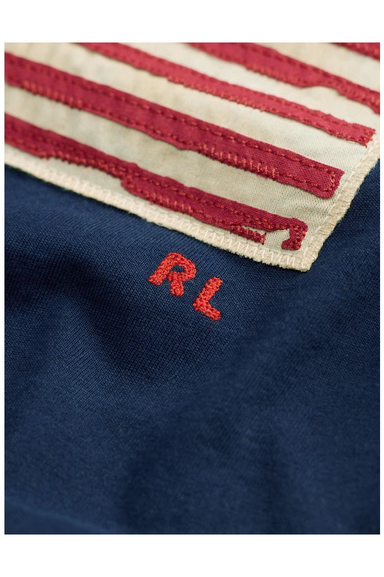Flag Jersey Knit T-Shirt & Shorts Set, Alternate, color, NAVY