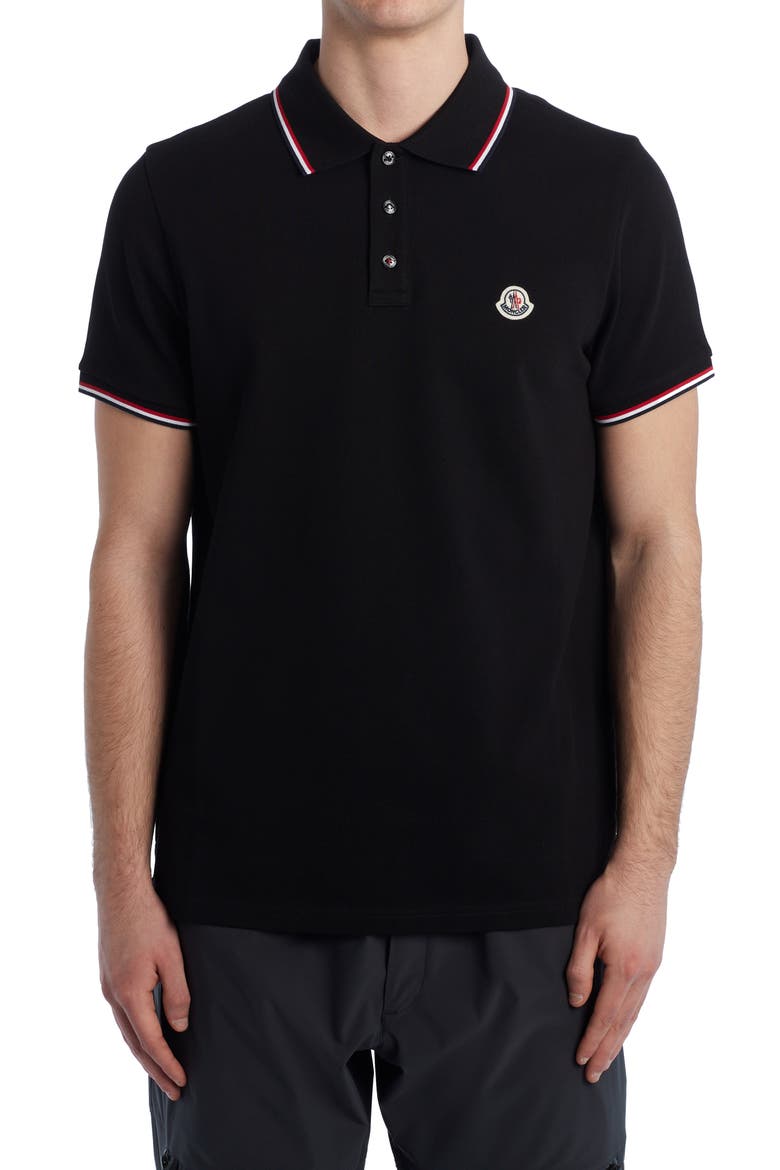 Tipped Short Sleeve Polo, Main, color, BLACK