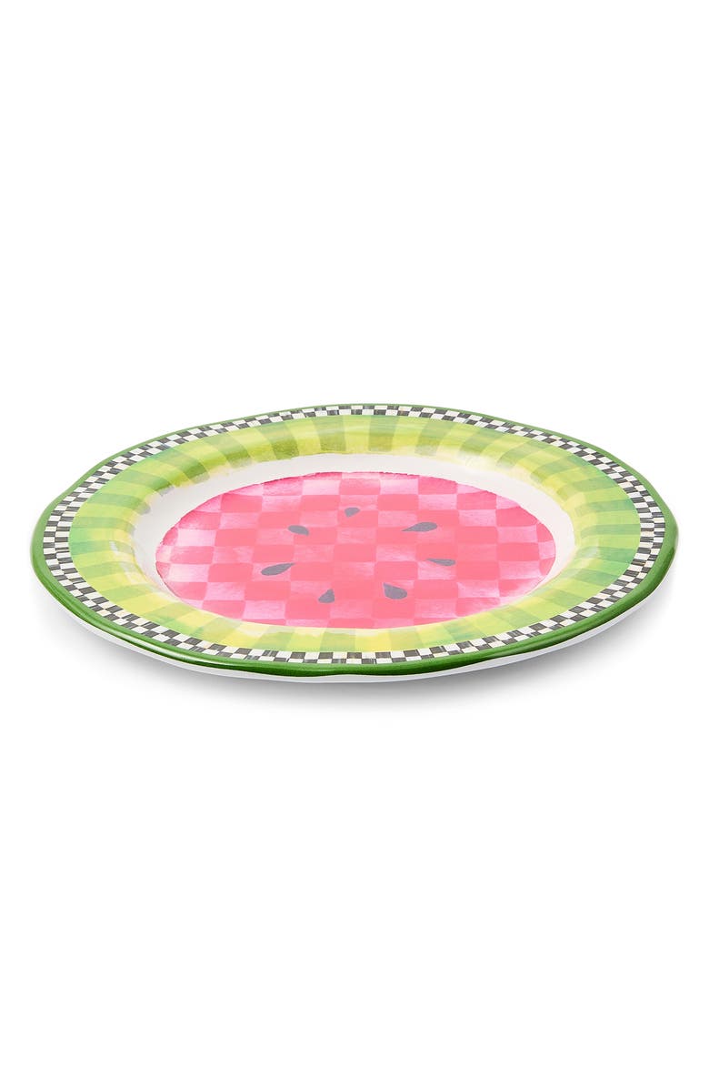 MACKENZIE CHILDS Set of 4 Watermelon Melamine Salad Plates, Alternate, color, Green
